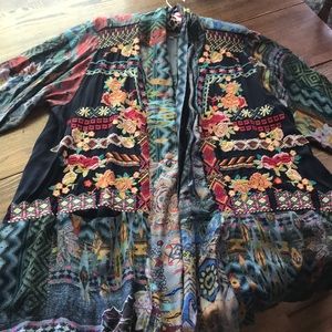 Johnny Was embroidered Wrap Kimono